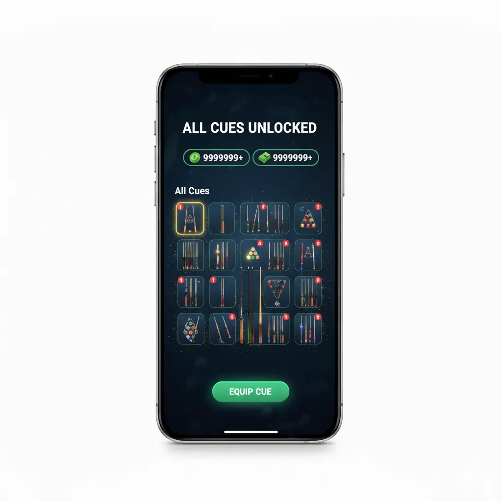 All cues unlocked in 8 ball pool apk