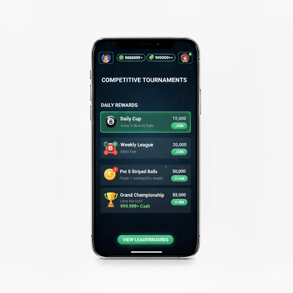 Competitive tournament in 8 ball pool 